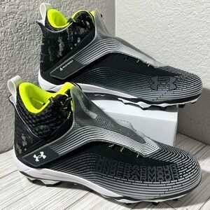 Under Armour Men's Highlight hammer White Football Cleats Shoes black‎ size 13